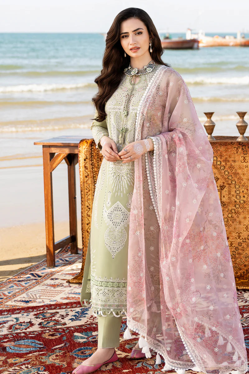 3pc Unstitched Lawn Embroidered DV-10
