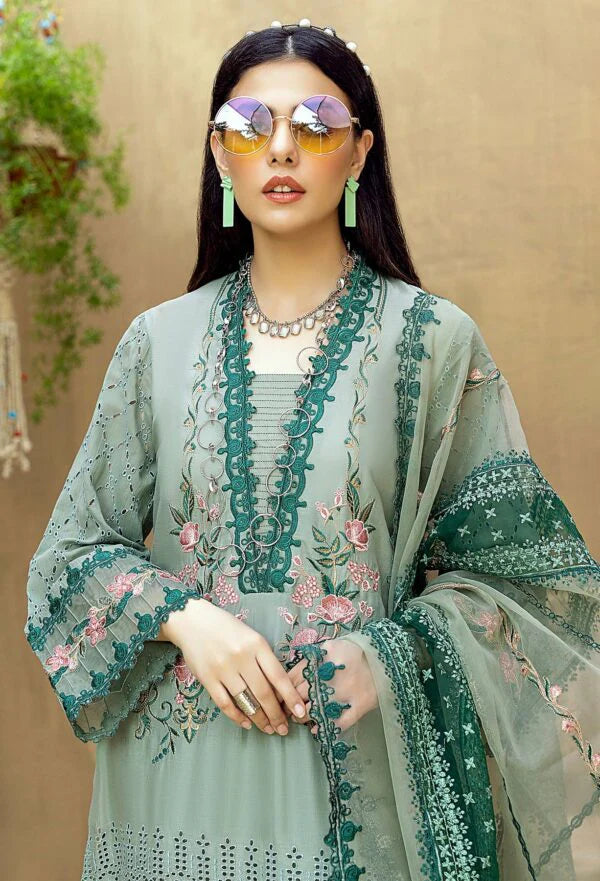 3pc Unstitched Lawn Embroidered DV-16
