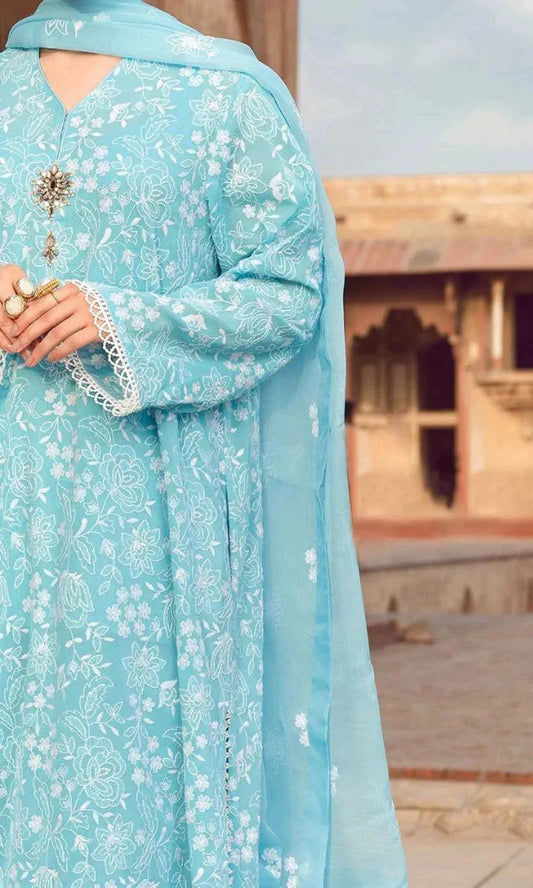 3pc Unstitched Lawn Embroidered DV-08