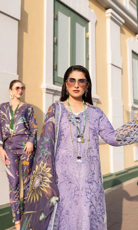 3pc Unstitched Lawn Embroidered DV-04