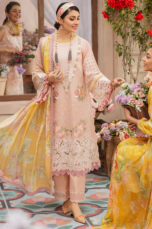 3pc Unstitched Lawn Embroidered DV-22