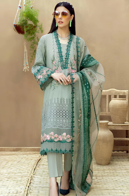 3pc Unstitched Lawn Embroidered DV-16
