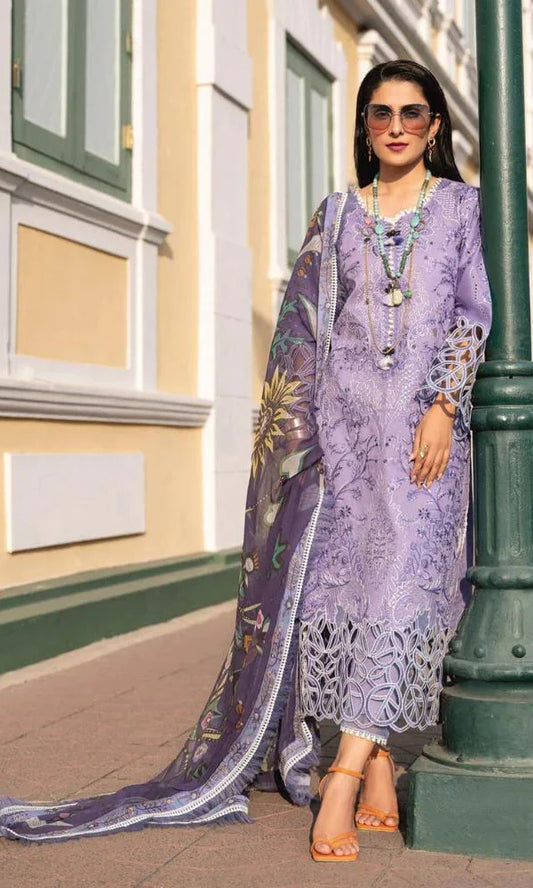 3pc Unstitched Lawn Embroidered DV-04