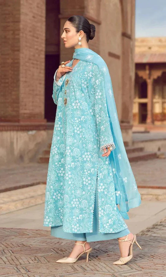 3pc Unstitched Lawn Embroidered DV-08